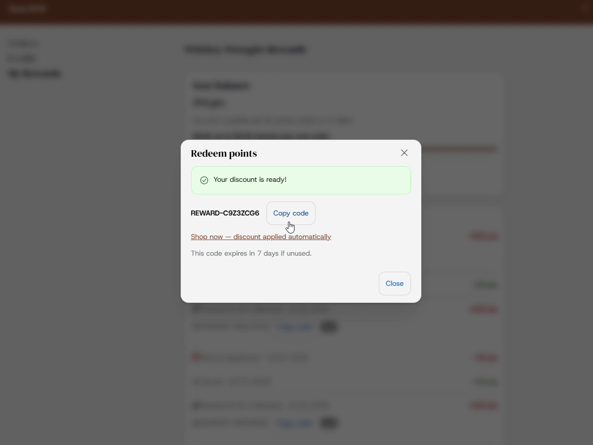 The discount code, ready to copy or apply straight to your cart